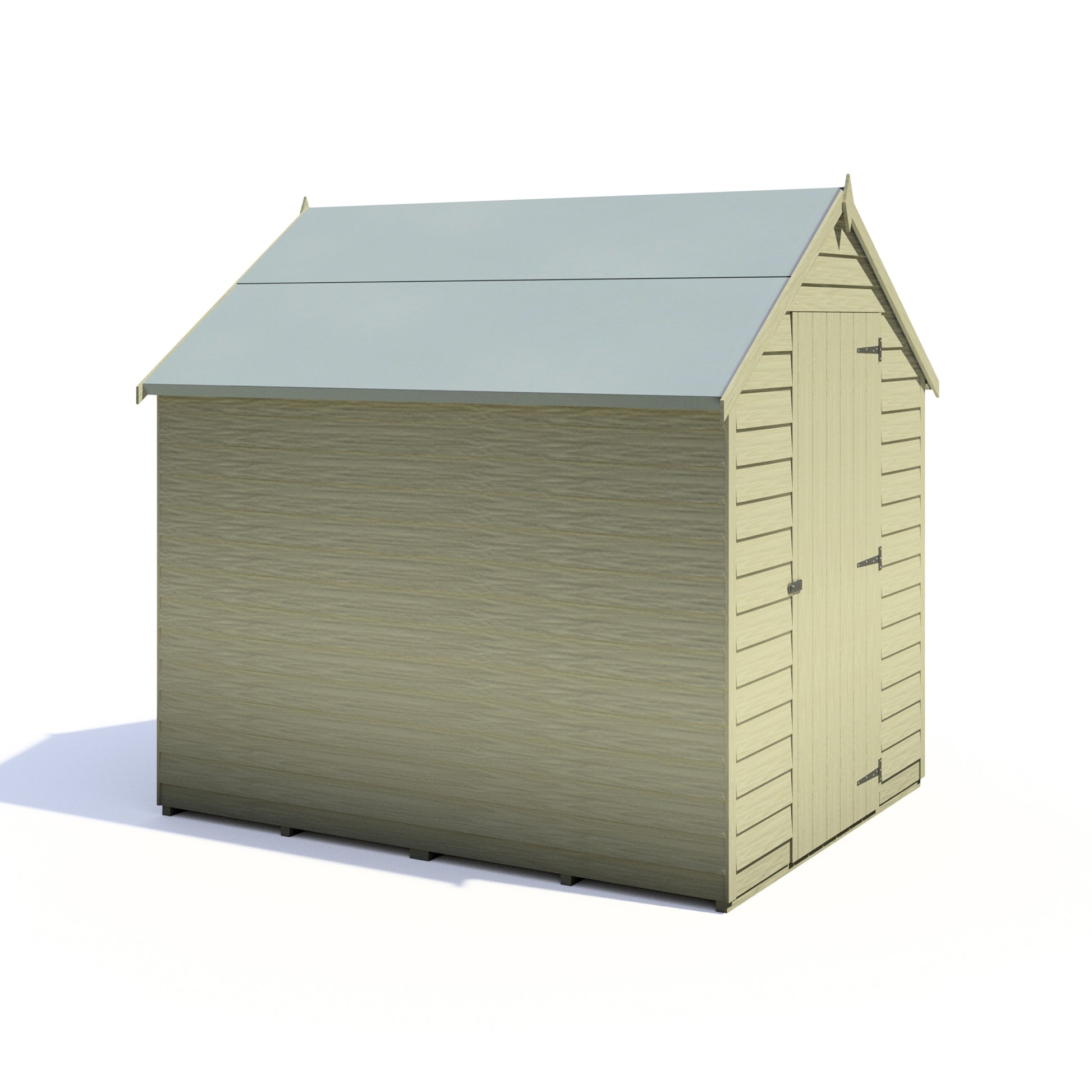 Shire Overlap 7x5 Single Door Value Pressure Treated Value Range Wooden Garden Shed