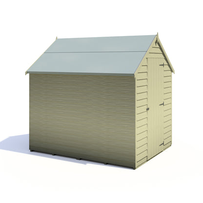 Shire Overlap 7x5 Single Door Value Pressure Treated Value Range Wooden Garden Shed