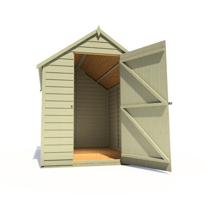 Shire Overlap 7x5 Single Door Value Pressure Treated Value Range Wooden Garden Shed