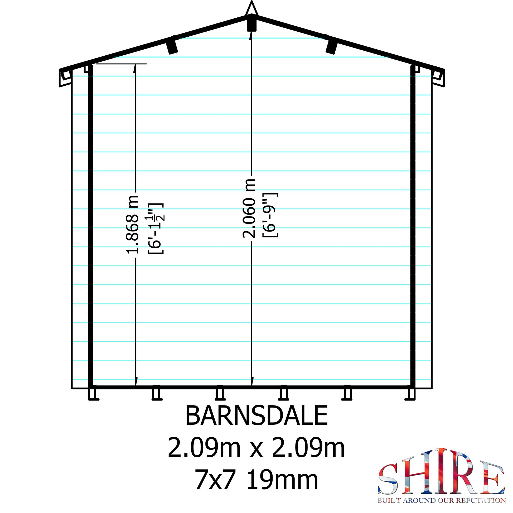 Shire Barnsdale Single Doorale 7' x 7' ft 19mm Log Cabin