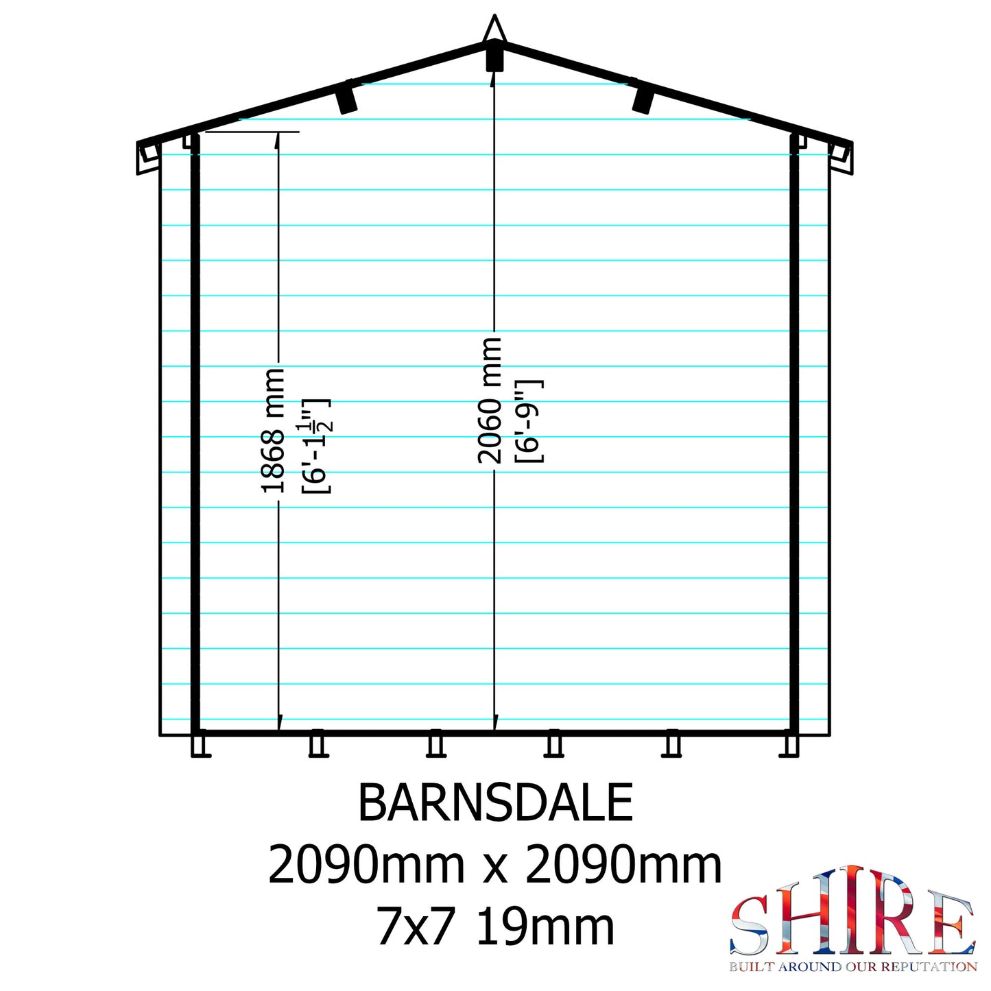 Shire Barnsdale Single Doorale 7' x 7' ft 19mm Log Cabin