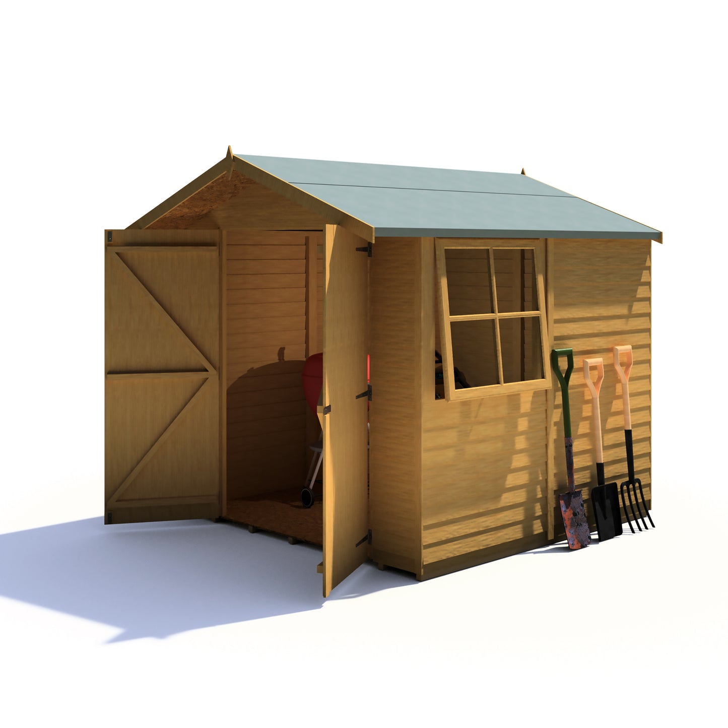 Shire Overlap Double Door 7x 7 ft Dip Treated Wooden Garden Shed