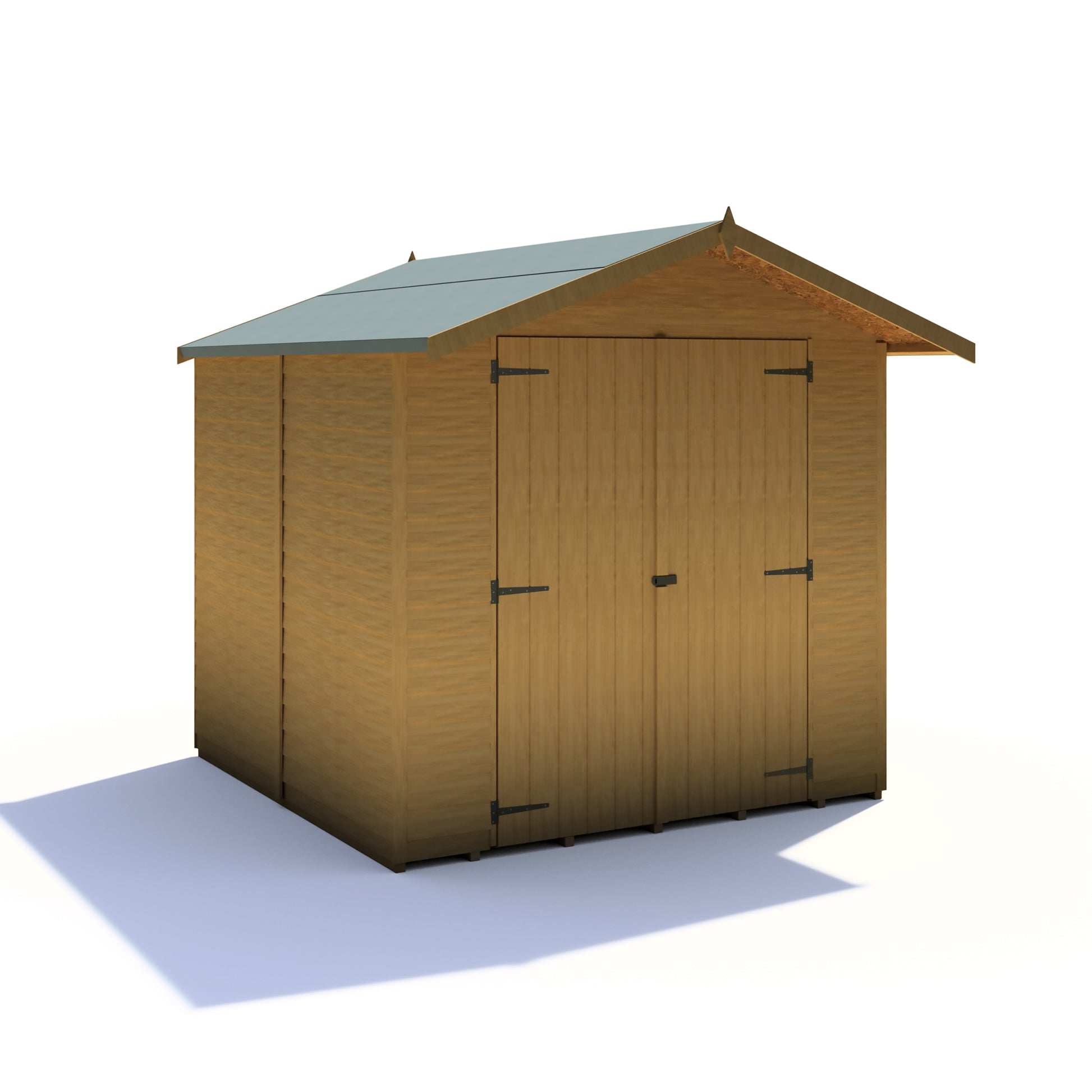 Shire Overlap Double Door 7x 7 ft Dip Treated Wooden Garden Shed