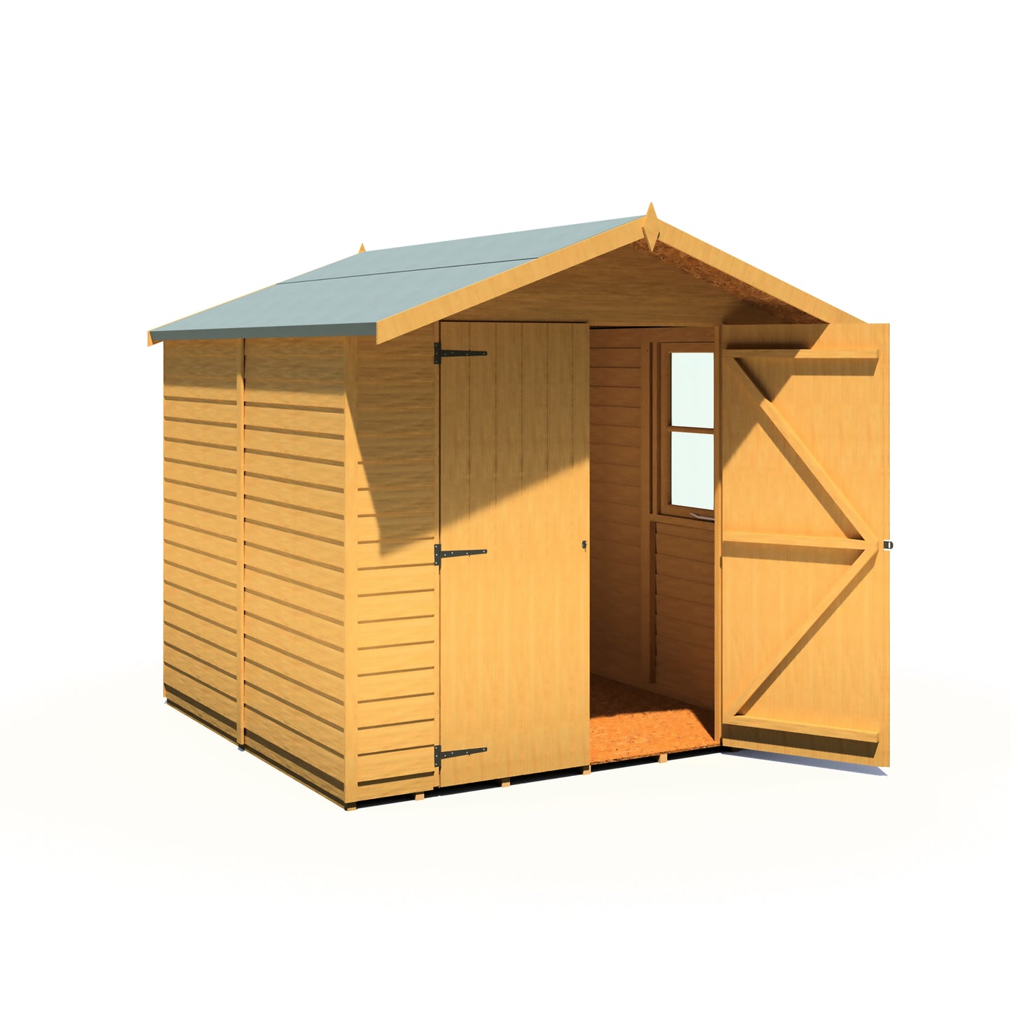 Shire Overlap Double Door 7x 7 ft Dip Treated Wooden Garden Shed