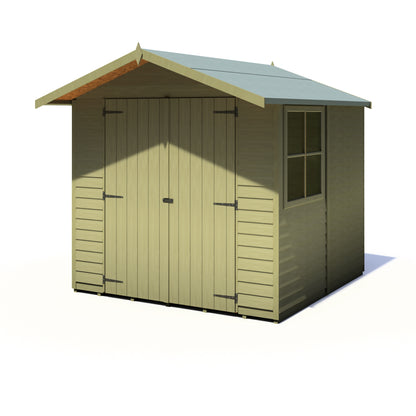 Shire Overlap Pressure Treated Double Door 7x 7 Pressure Treated Value Range Wooden Garden Shed