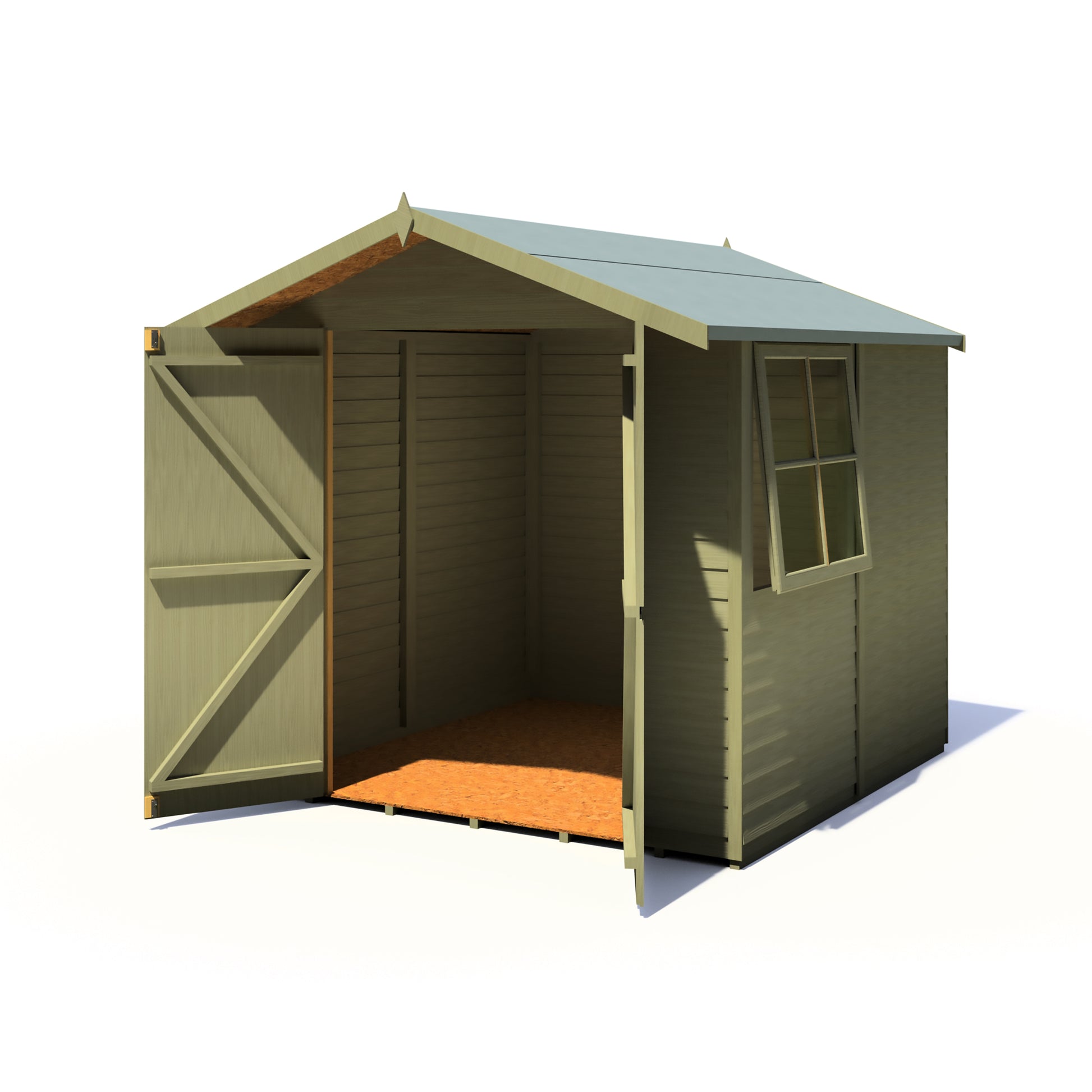 Shire Overlap Pressure Treated Double Door 7x 7 Pressure Treated Value Range Wooden Garden Shed