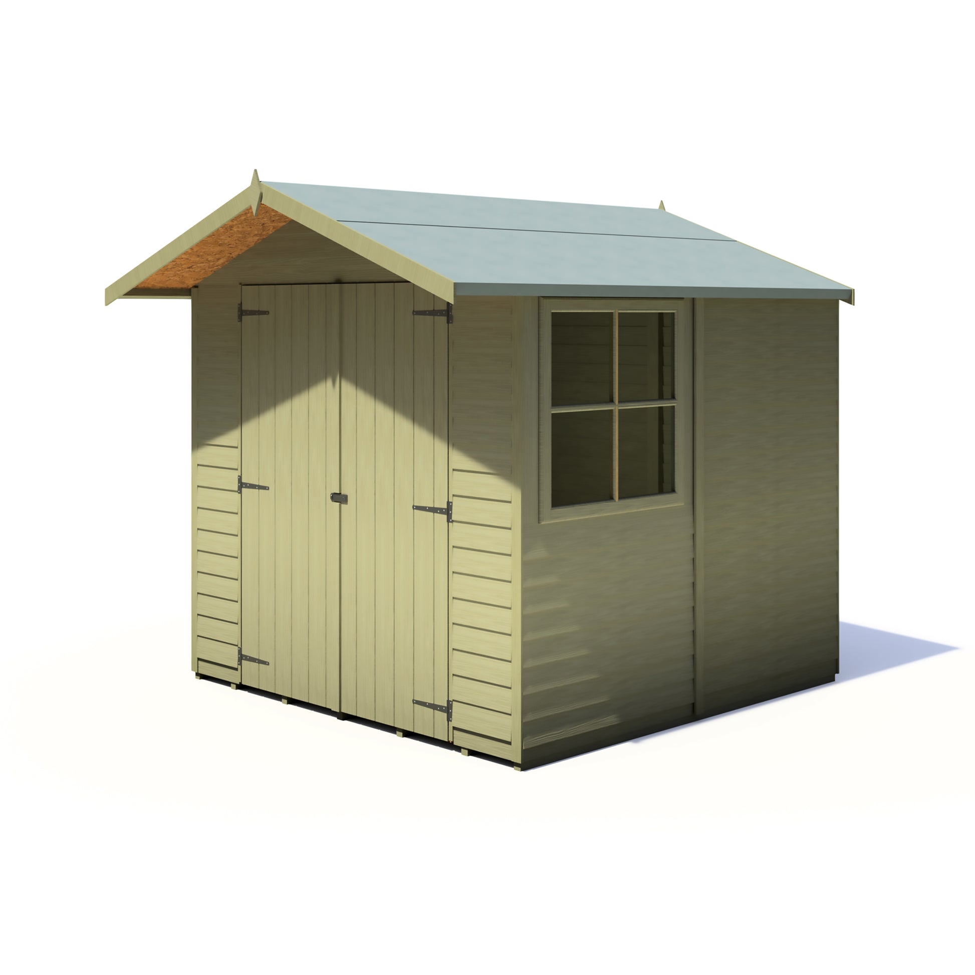 Shire Overlap Pressure Treated Double Door 7x 7 Pressure Treated Value Range Wooden Garden Shed