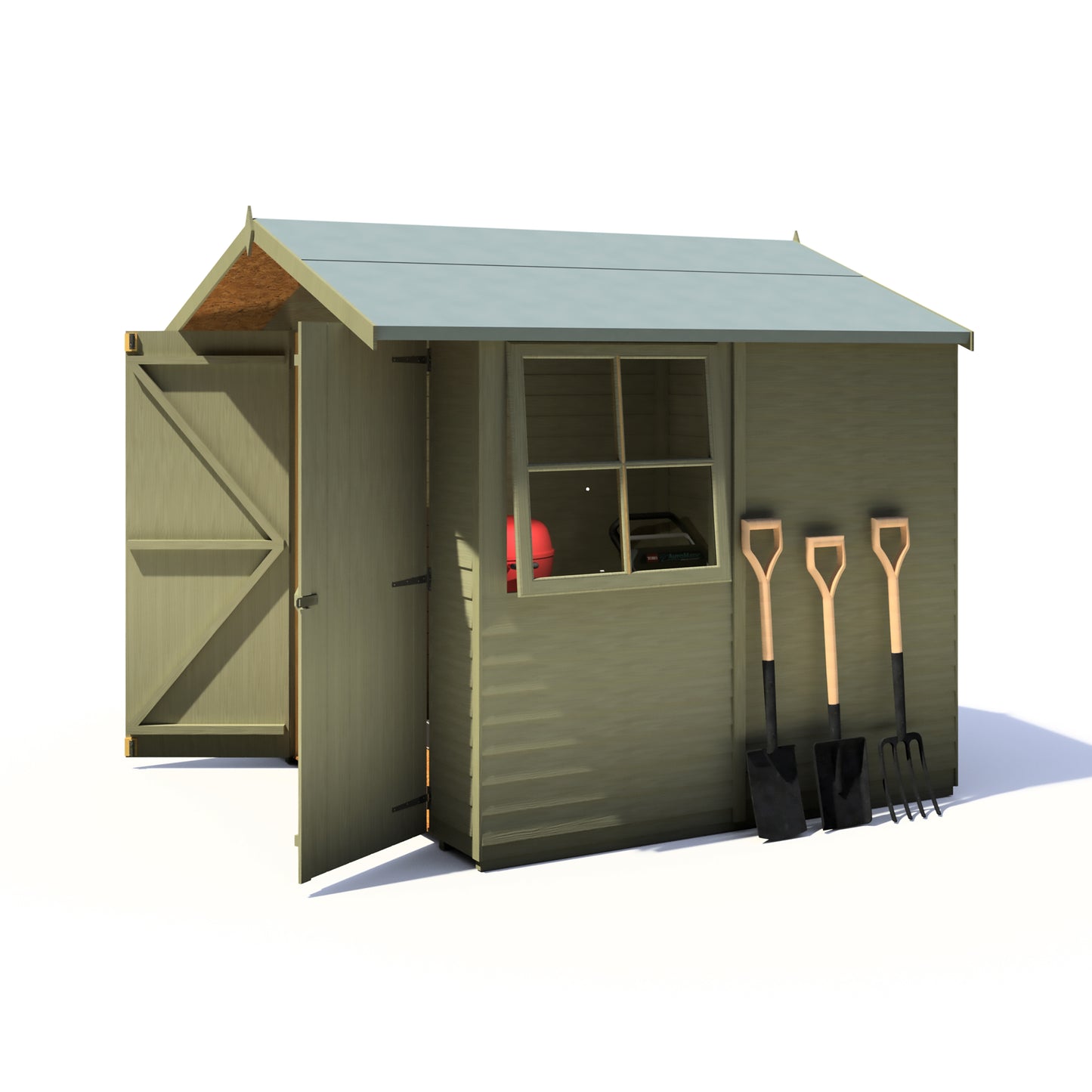 Shire Overlap Pressure Treated Double Door 7x 7 Pressure Treated Value Range Wooden Garden Shed