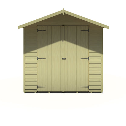 Shire Overlap Pressure Treated Double Door 7x 7 Pressure Treated Value Range Wooden Garden Shed