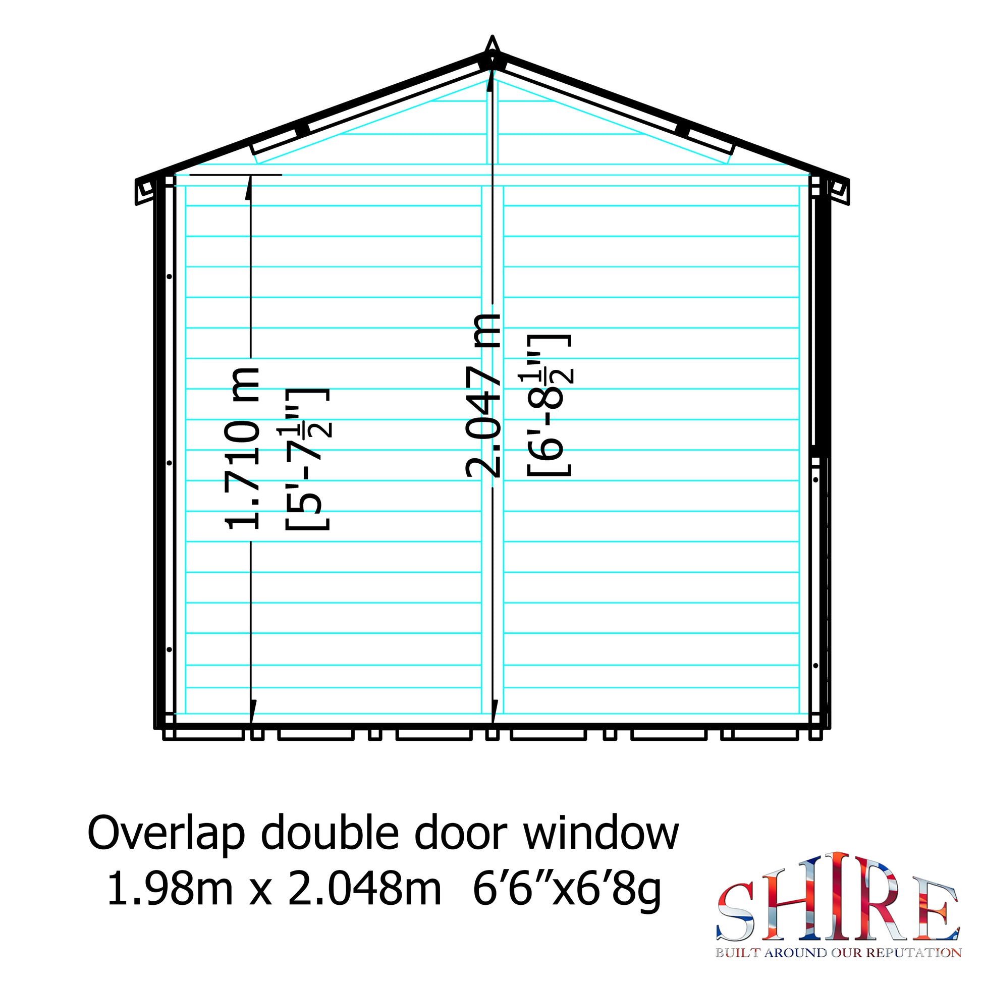 Shire Overlap Double Door 7x 7 ft Dip Treated Wooden Garden Shed