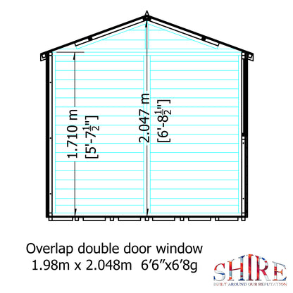 Shire Overlap Double Door 7x 7 ft Dip Treated Wooden Garden Shed