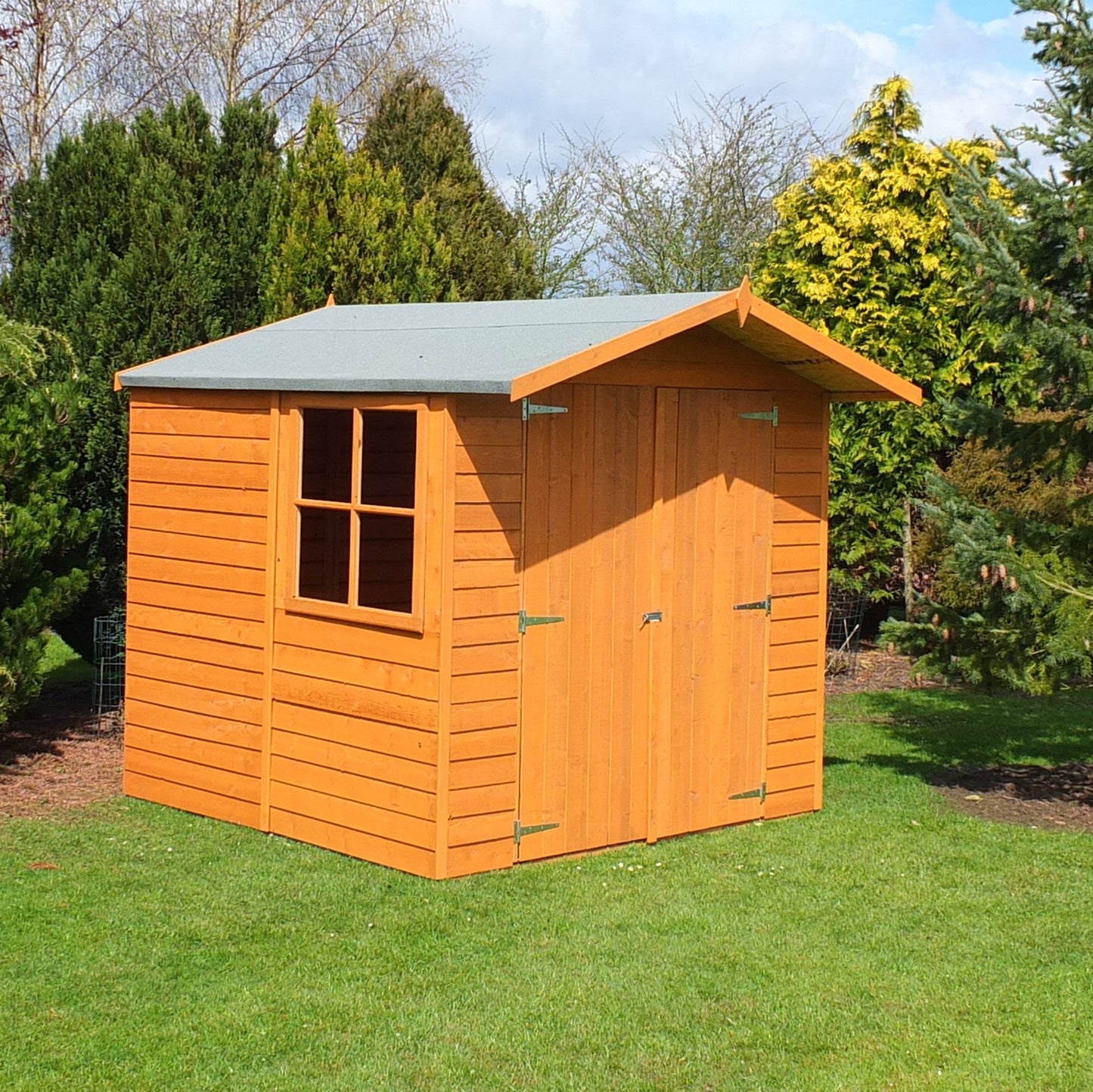 Shire Overlap Double Door 7x 7 ft Dip Treated Wooden Garden Shed