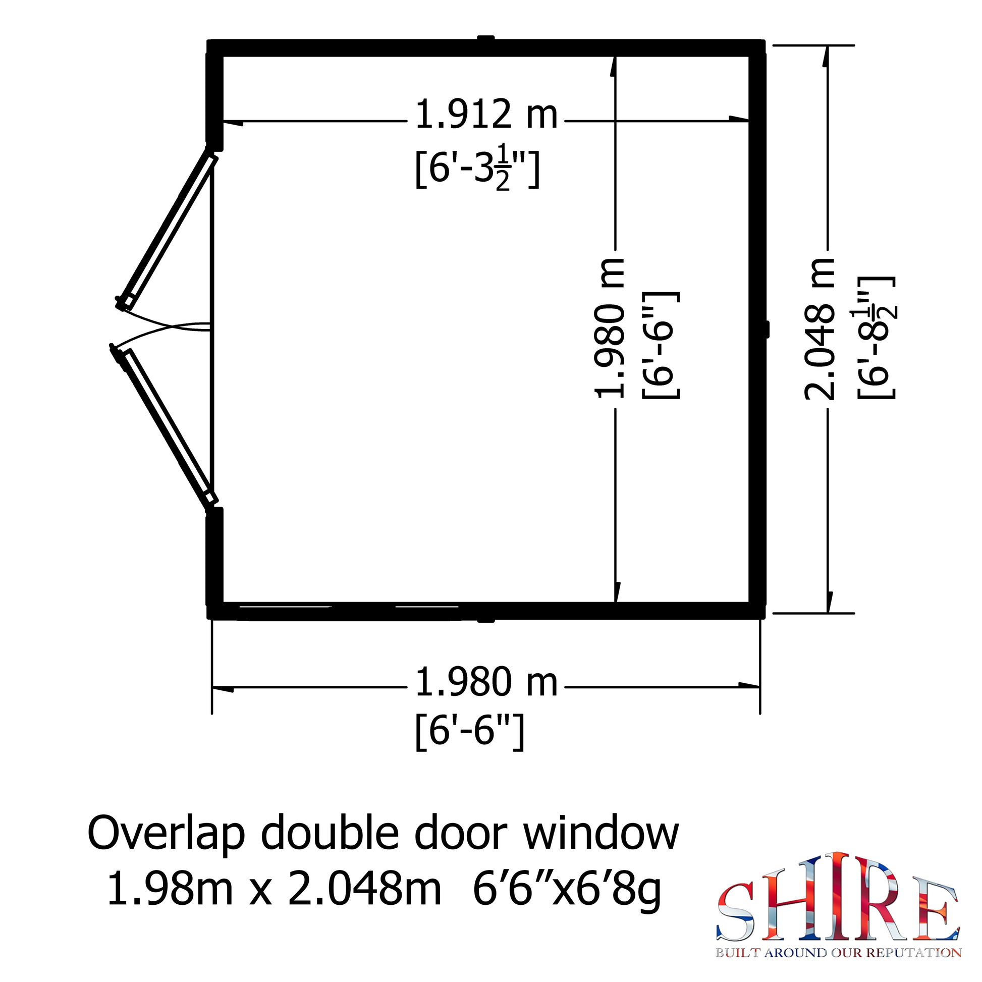 Shire Overlap Double Door 7x 7 ft Dip Treated Wooden Garden Shed