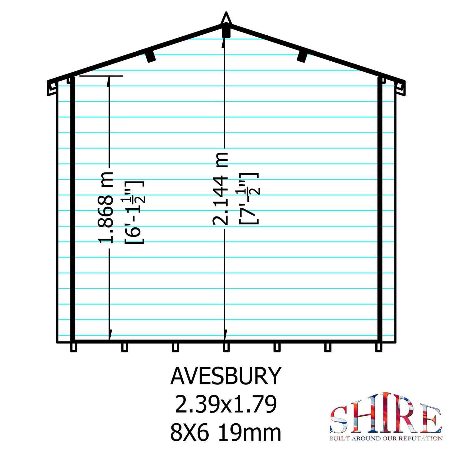 Shire Avesbury 8' x 8' ft 19mm Log Cabin