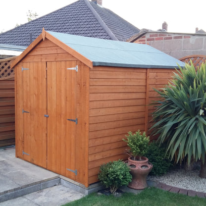 Shire Overlap Premium Double Door No windows 8 x 6 ft Dip Treated Wooden Garden Shed