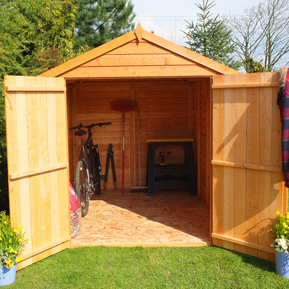 Shire Overlap Premium Double Door No windows 8x6 Pressure Treated Value Range Wooden Garden Shed