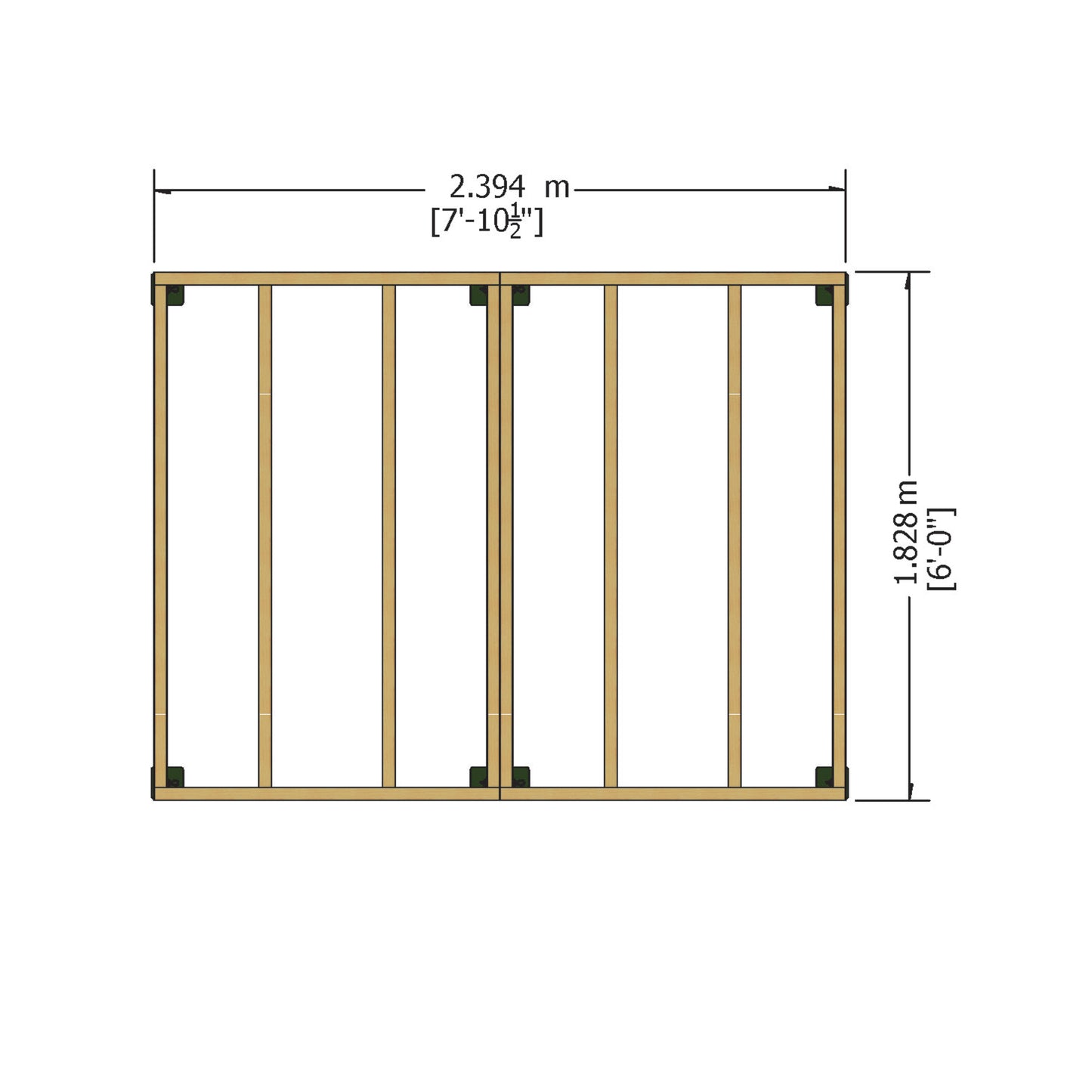 Shire Overlap Premium Double Door No windows 8 x 6 ft Dip Treated Wooden Garden Shed