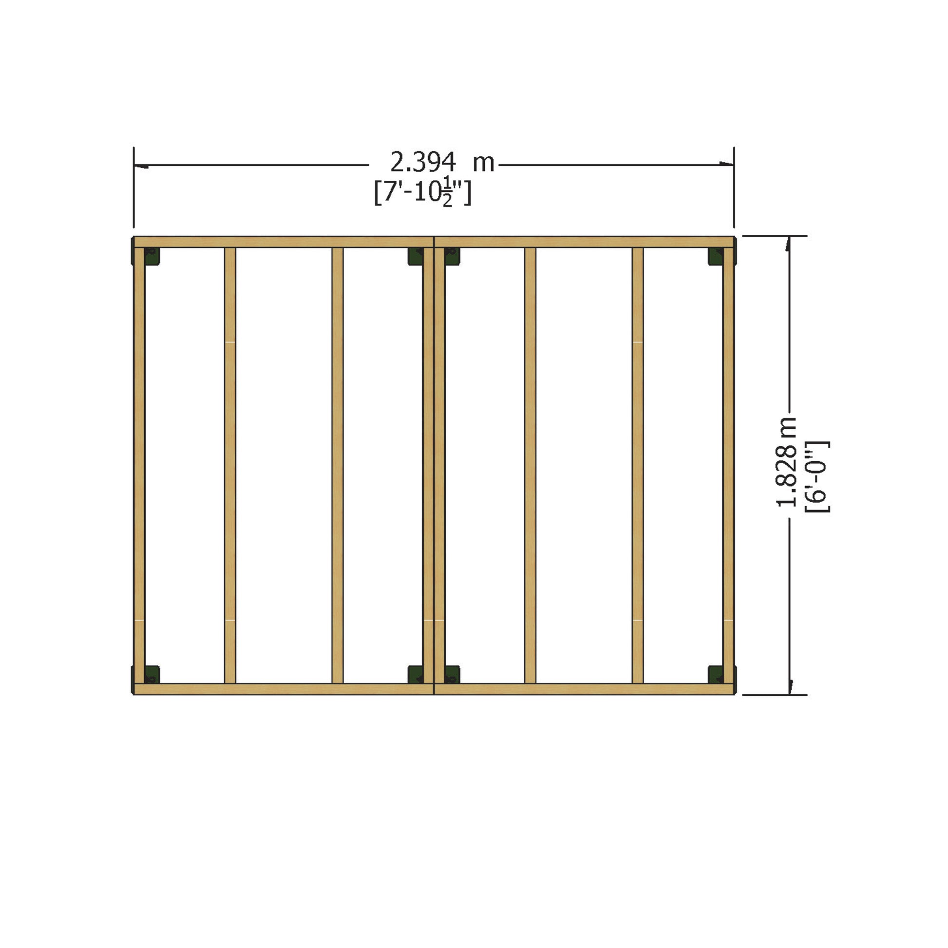 Shire Overlap Premium Double Door No windows 8 x 6 ft Dip Treated Wooden Garden Shed