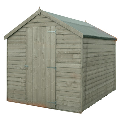 Shire Overlap 8x6 Single Door Value Pressure Treated Value Range Wooden Garden Shed