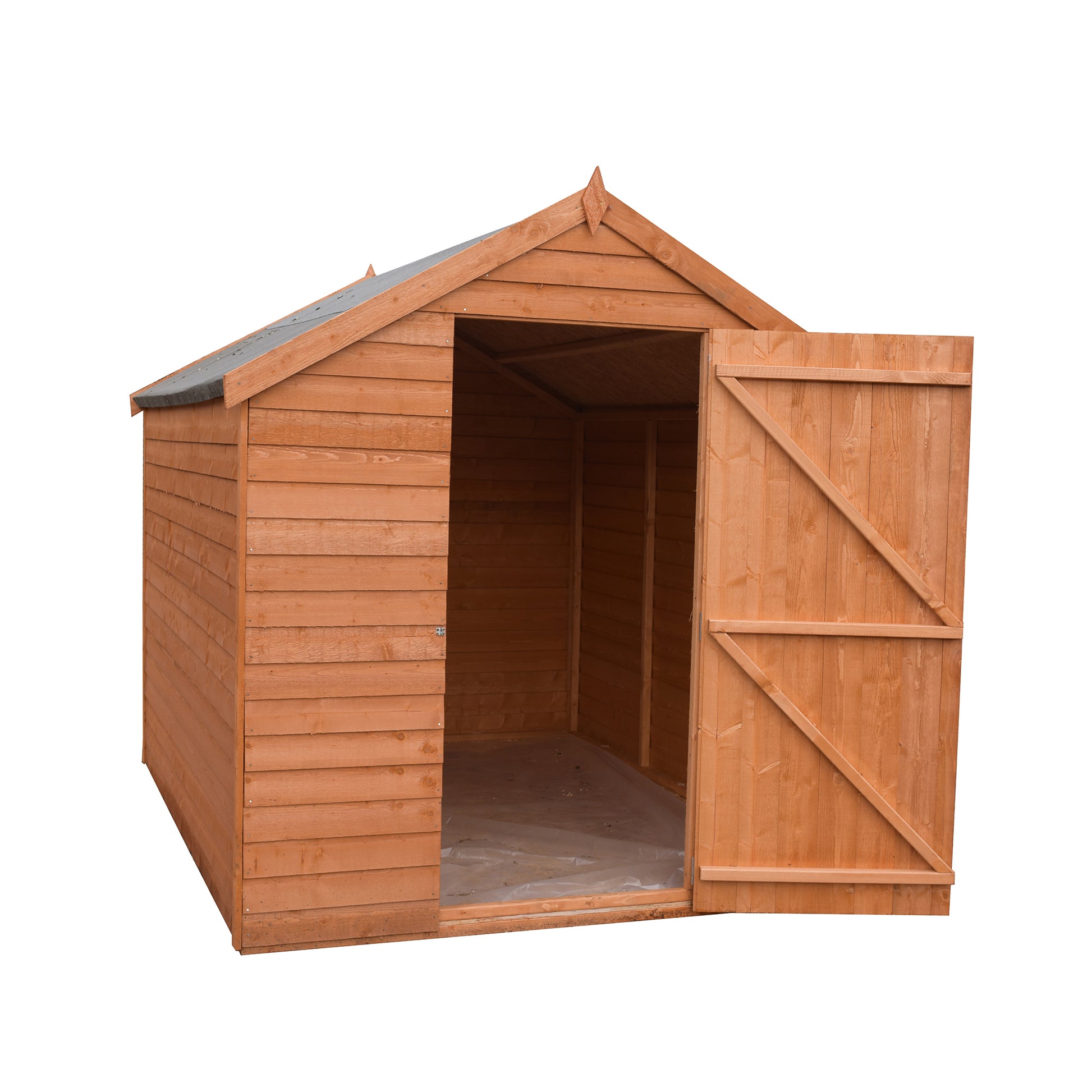 Shire Overlap 8' x 6' Single Door Value Dip Treated Wooden Apex Garden Shed