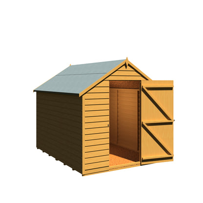 Shire Overlap 8' x 6' Single Door Value Dip Treated Wooden Apex Garden Shed