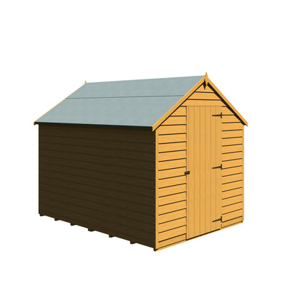 Shire Overlap 8' x 6' Single Door Value Dip Treated Wooden Apex Garden Shed