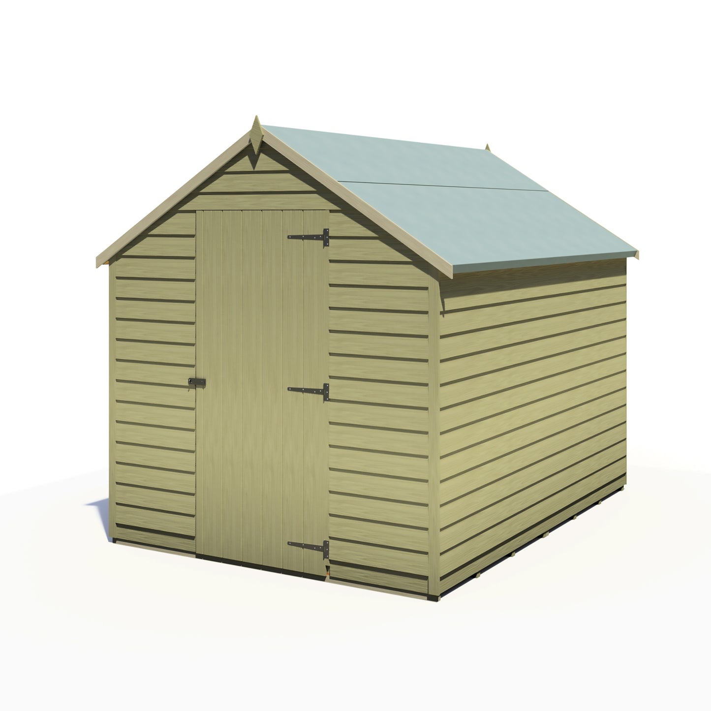 Shire Overlap 8x6 Single Door Value Pressure Treated Value Range Wooden Garden Shed