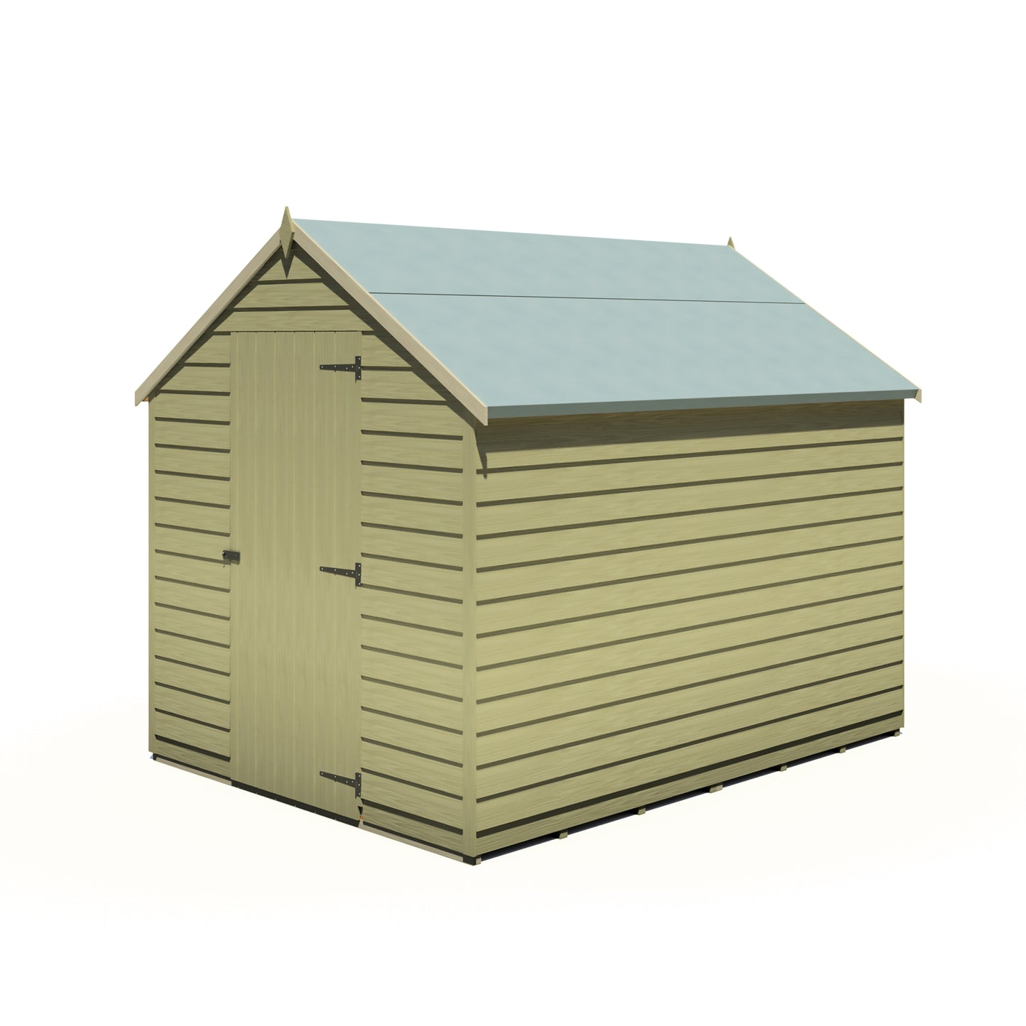 Shire Overlap 8x6 Single Door Value Pressure Treated Value Range Wooden Garden Shed