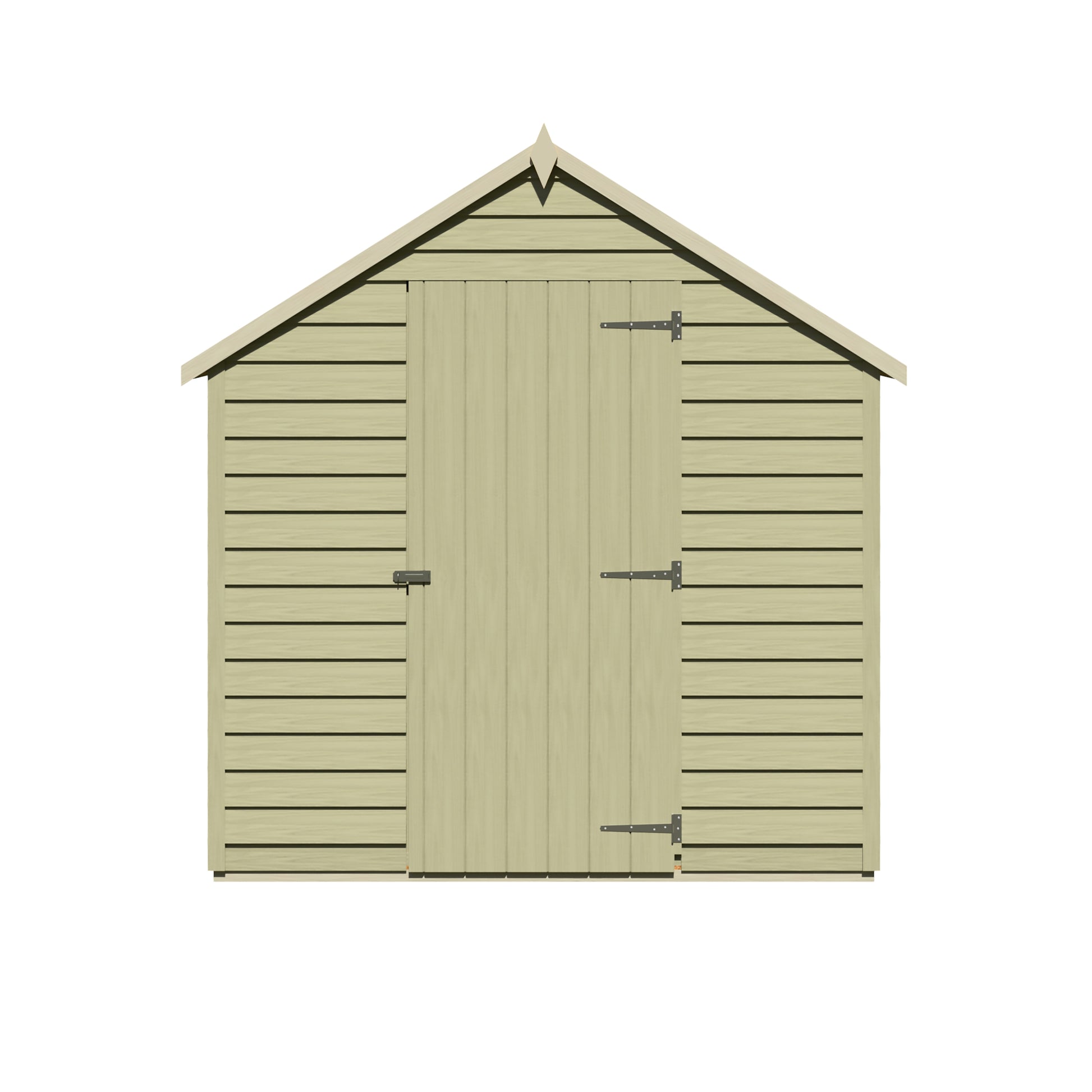 Shire Overlap 8x6 Single Door Value Pressure Treated Value Range Wooden Garden Shed