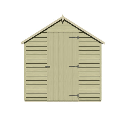 Shire Overlap 8x6 Single Door Value Pressure Treated Value Range Wooden Garden Shed