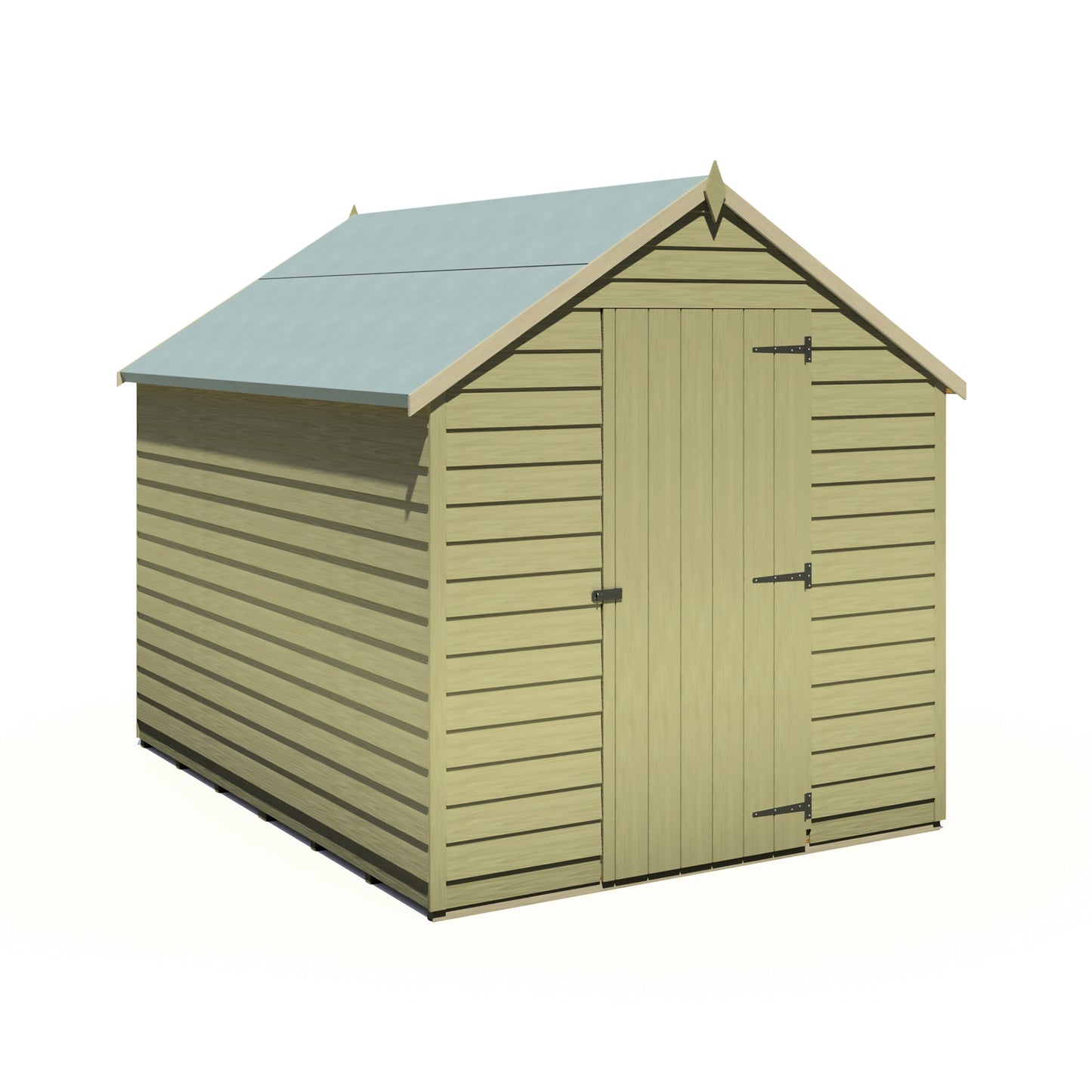 Shire Overlap 8x6 Single Door Value Pressure Treated Value Range Wooden Garden Shed