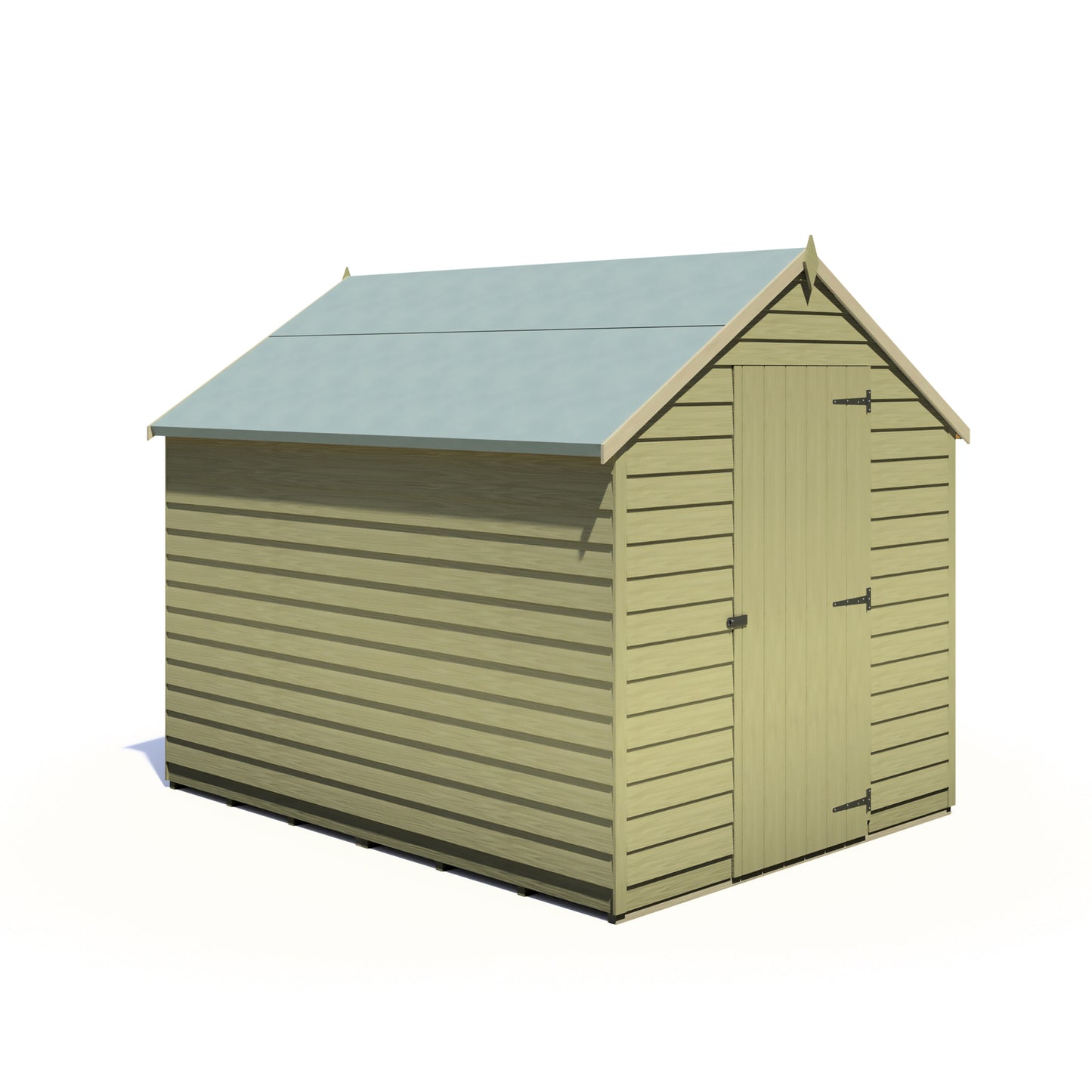 Shire Overlap 8x6 Single Door Value Pressure Treated Value Range Wooden Garden Shed