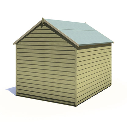 Shire Overlap 8x6 Single Door Value Pressure Treated Value Range Wooden Garden Shed