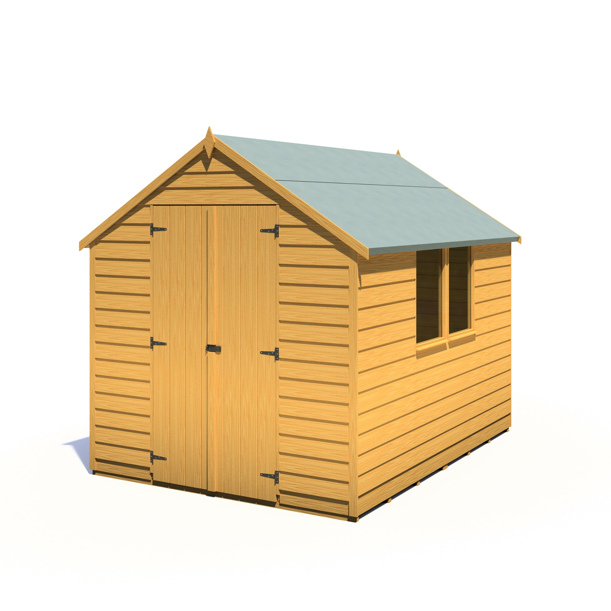 Shire Overlap 8' x 6' Double Door Value With Window Dip Treated Wooden Apex Garden Shed