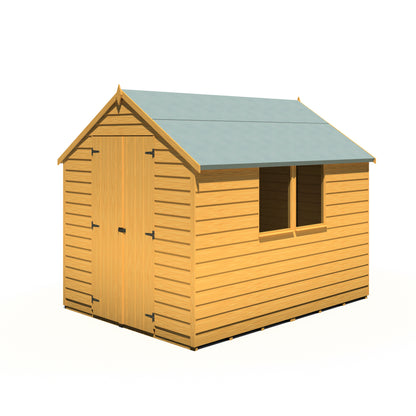 Shire Overlap 8' x 6' Double Door Value With Window Dip Treated Wooden Apex Garden Shed