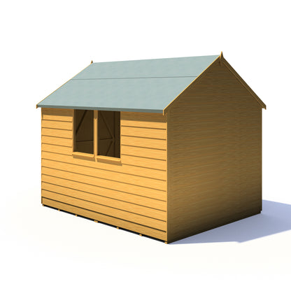 Shire Overlap 8' x 6' Double Door Value With Window Dip Treated Wooden Apex Garden Shed