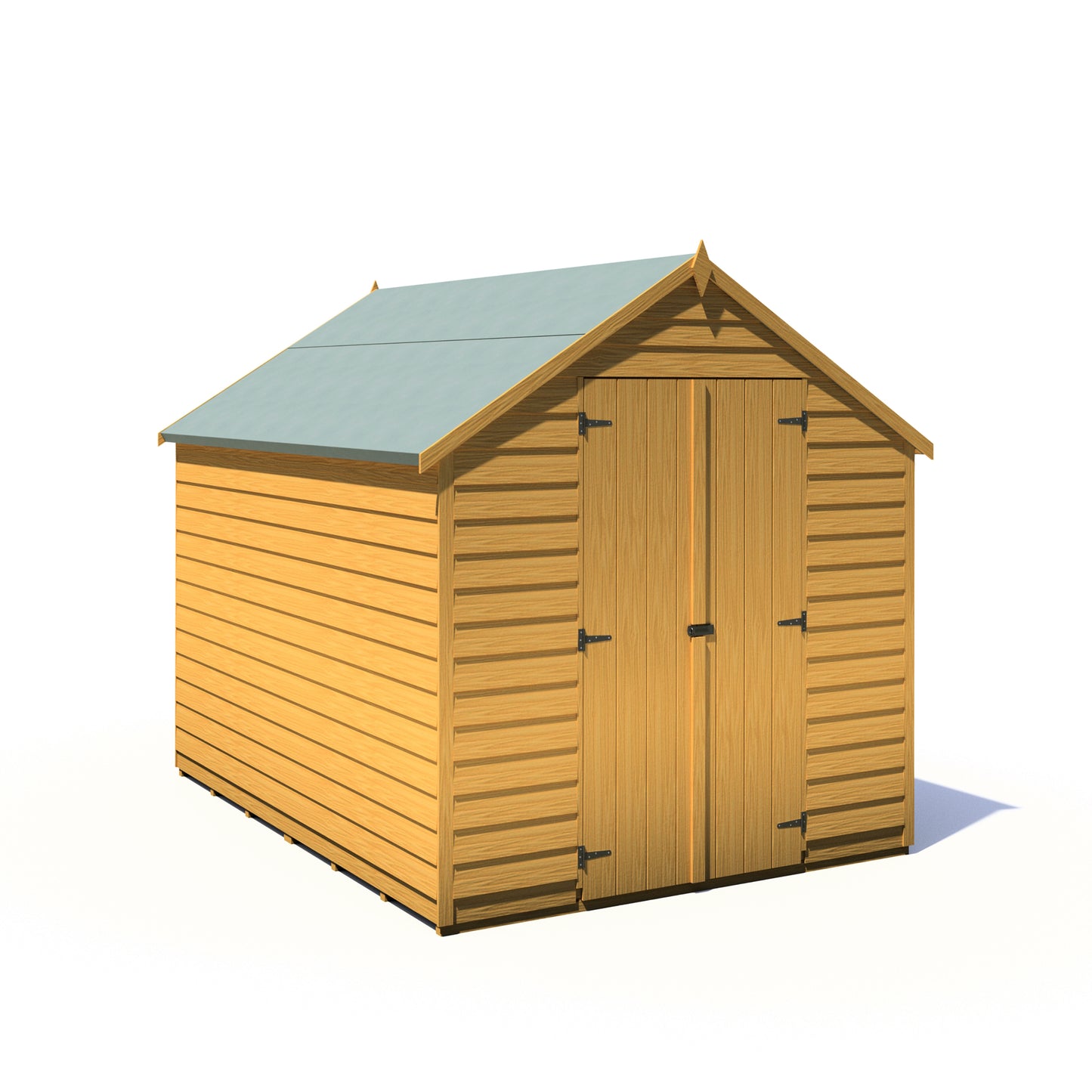 Shire Overlap 8' x 6' Double Door Value With Window Dip Treated Wooden Apex Garden Shed