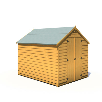 Shire Overlap 8' x 6' Double Door Value With Window Dip Treated Wooden Apex Garden Shed