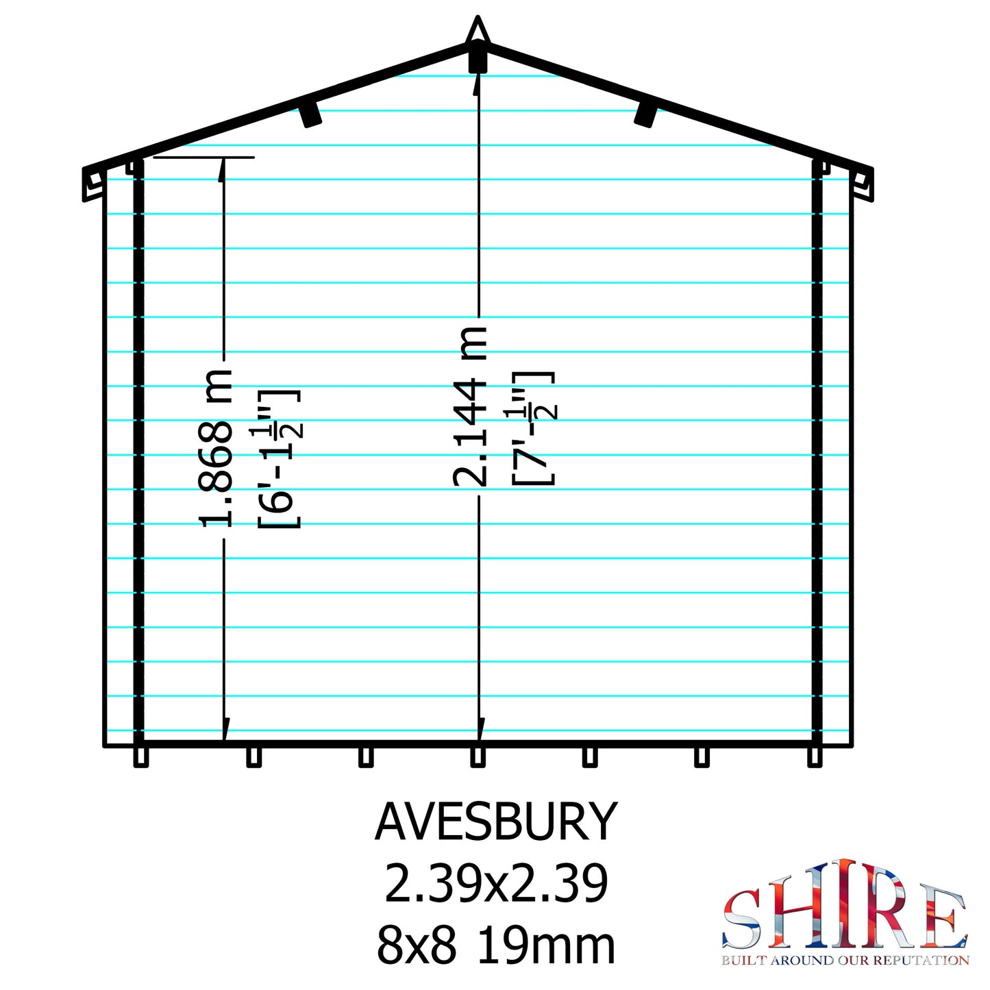 Shire Avesbury 9' x 9' ft 19mm Log Cabin