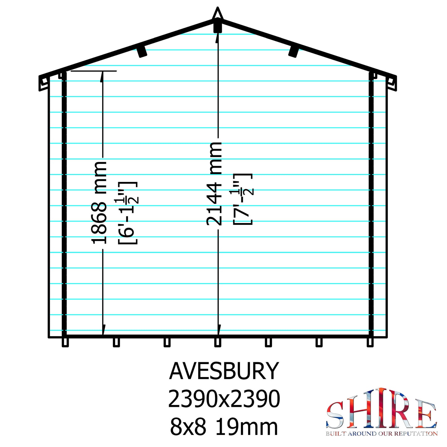 Shire Avesbury 9' x 9' ft 19mm Log Cabin