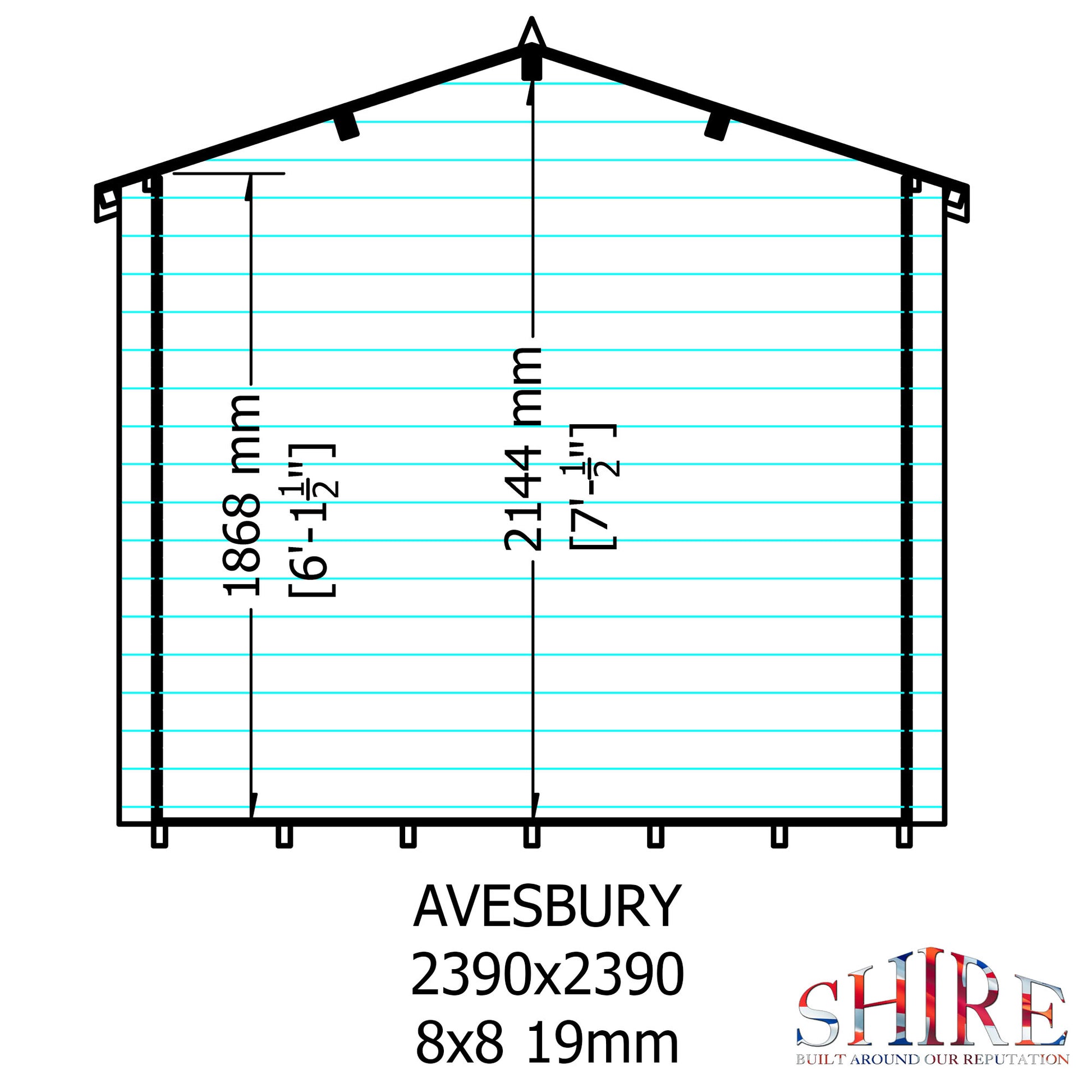 Shire Avesbury 9' x 9' ft 19mm Log Cabin