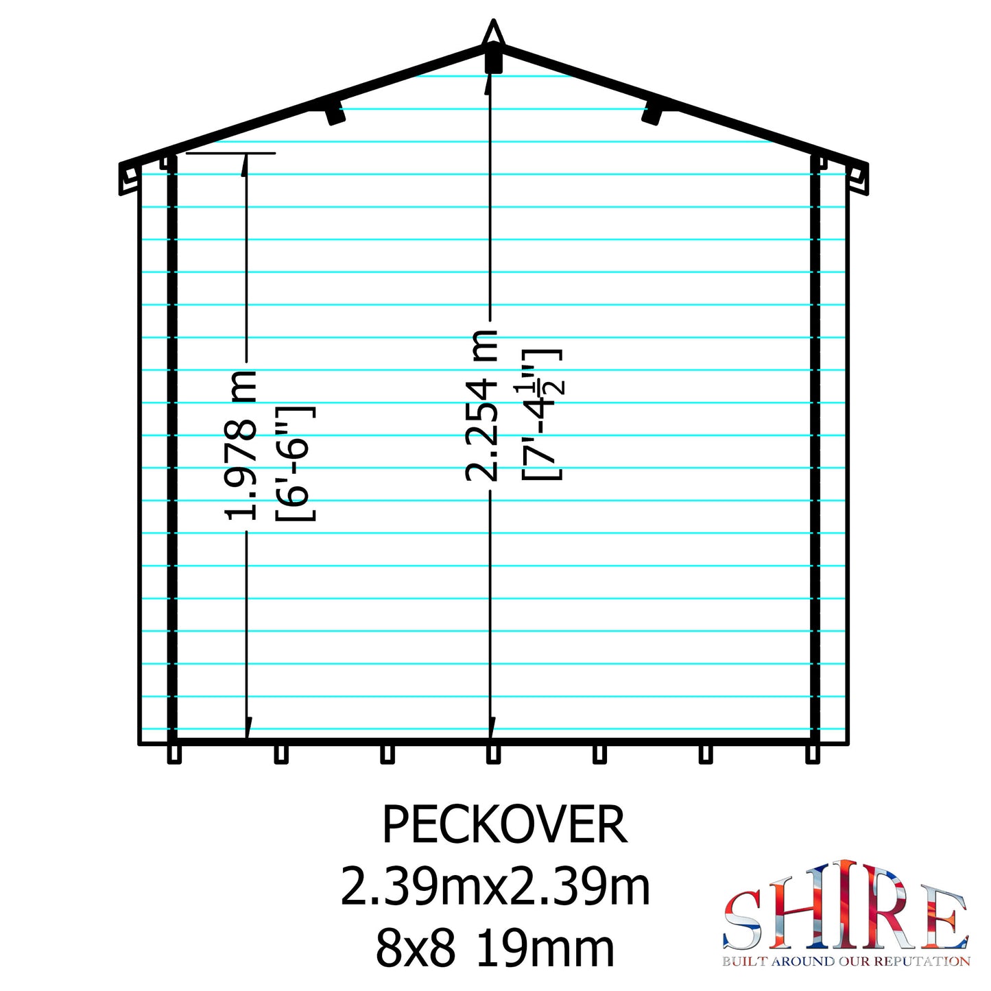 Shire Peckover 8' x 8' ft 19mm Log Cabin