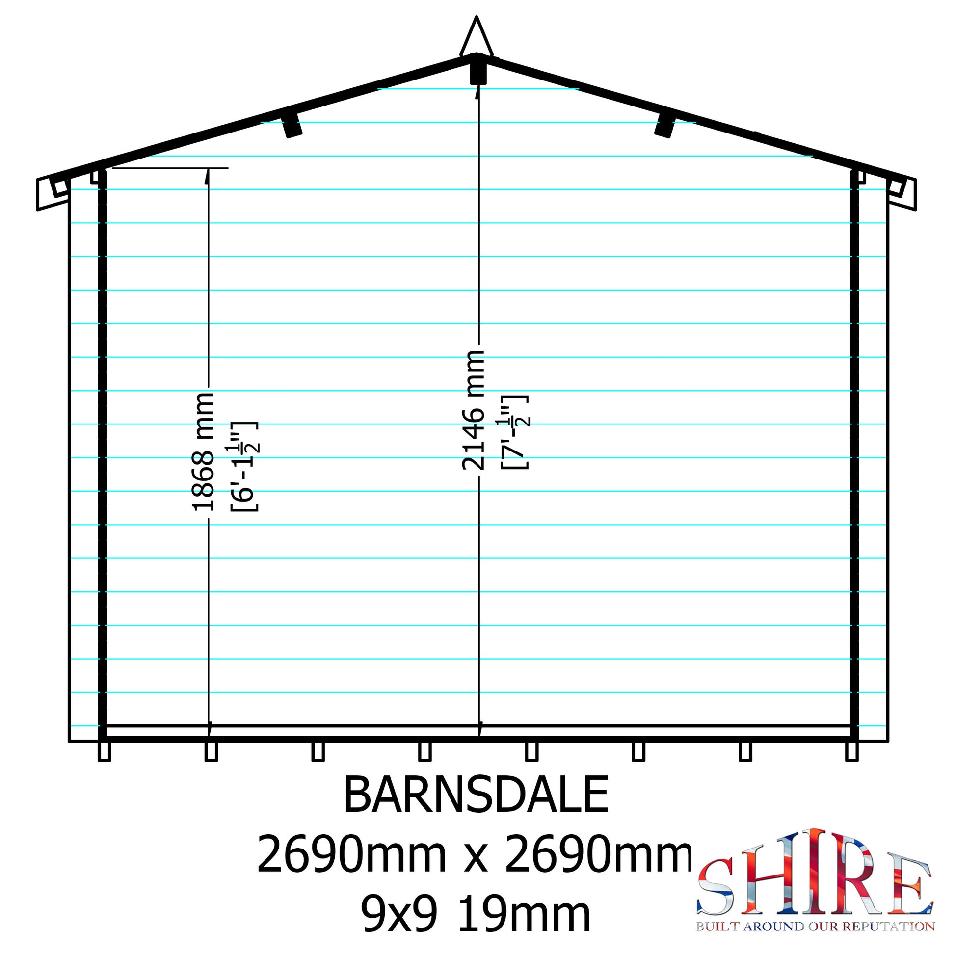 Shire Barnsdale Single Doorale 9' x 9' ft 19mm Log Cabin