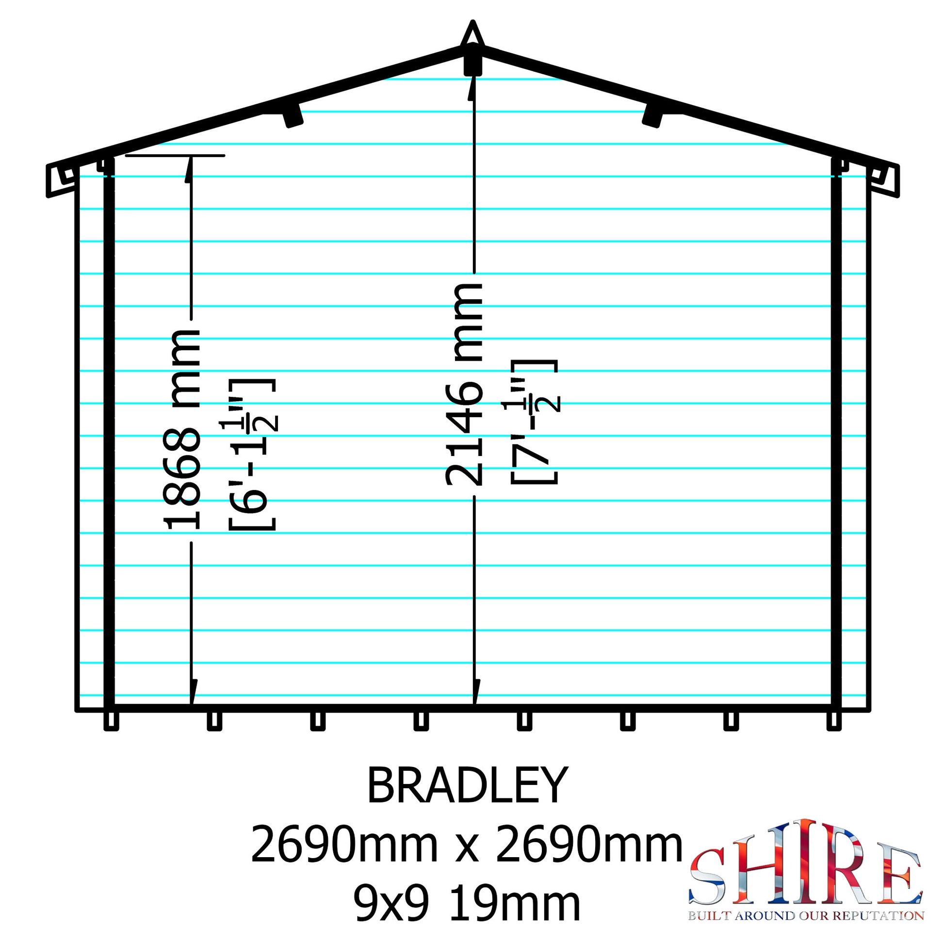 Shire Bradley 9' x 9' ft 19mm Log Cabin