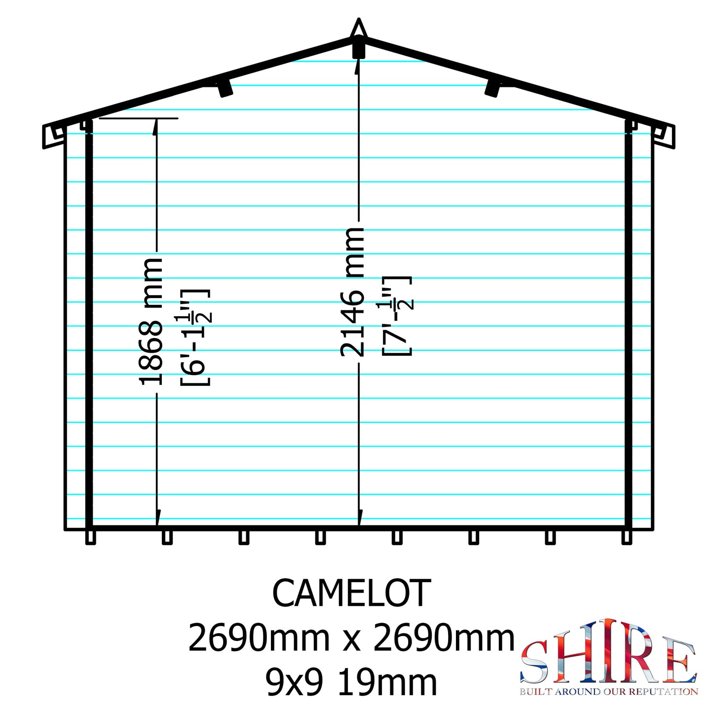 Shire Camelot 9' x 9' ft 19mm Log Cabin