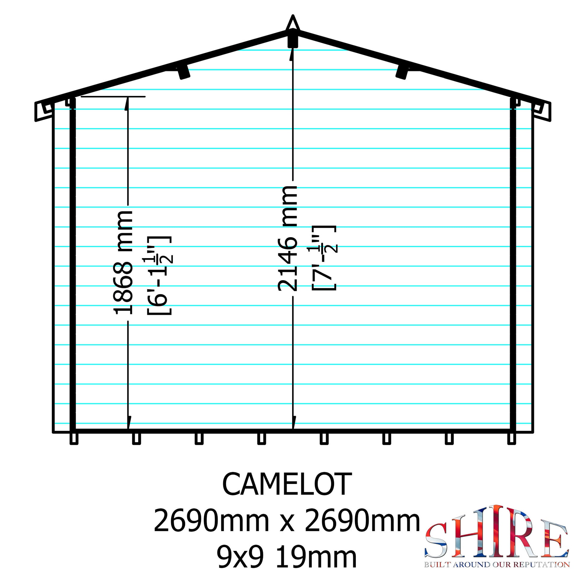 Shire Camelot 9' x 9' ft 19mm Log Cabin