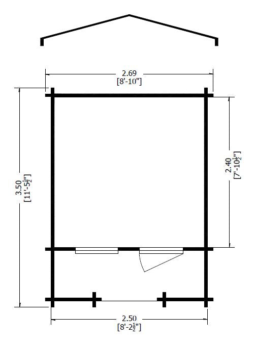 Shire Maulden with Veranda 9' x 9' ft 19mm Log Cabin