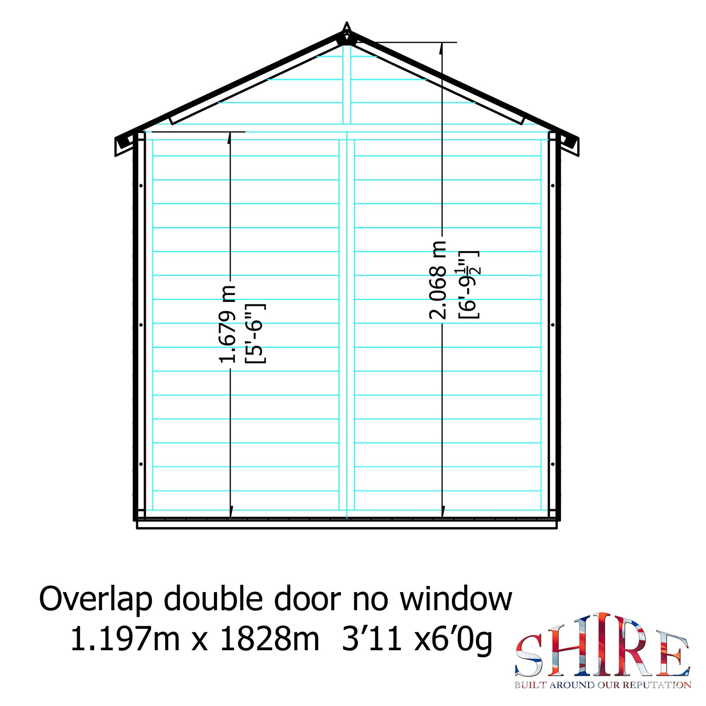 Shire Overlap Pressure Treated 4x6 Double Door Pressure Treated Value Range Wooden Garden Shed