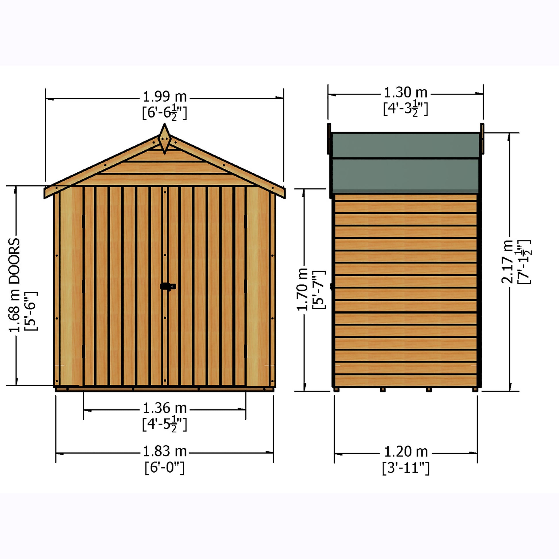 Shire Overlap Pressure Treated 4x6 Double Door Pressure Treated Value Range Wooden Garden Shed