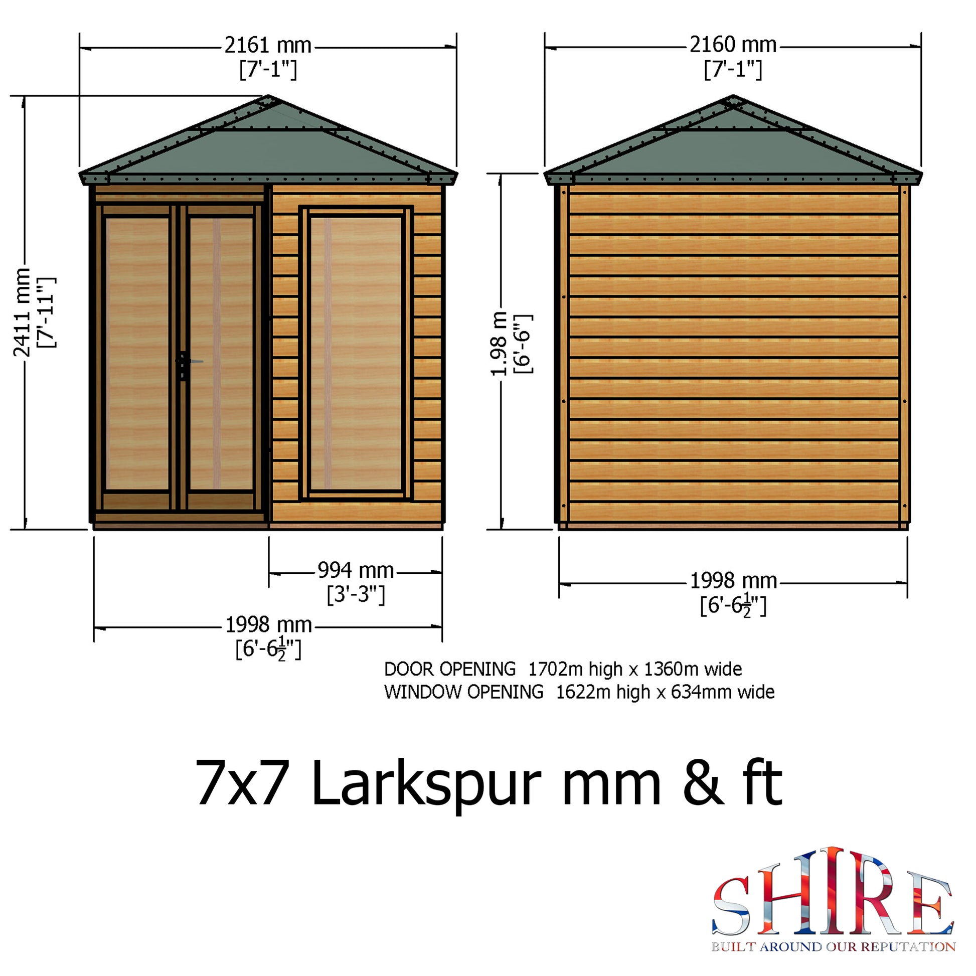 Shire Larkspur 7' x 7' Summer House